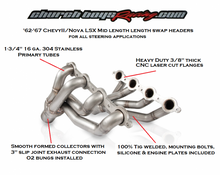 Load image into Gallery viewer, 62-67 Chevy II/Nova and Tri-5 Chevy, LSx Mid-Length Swap Headers