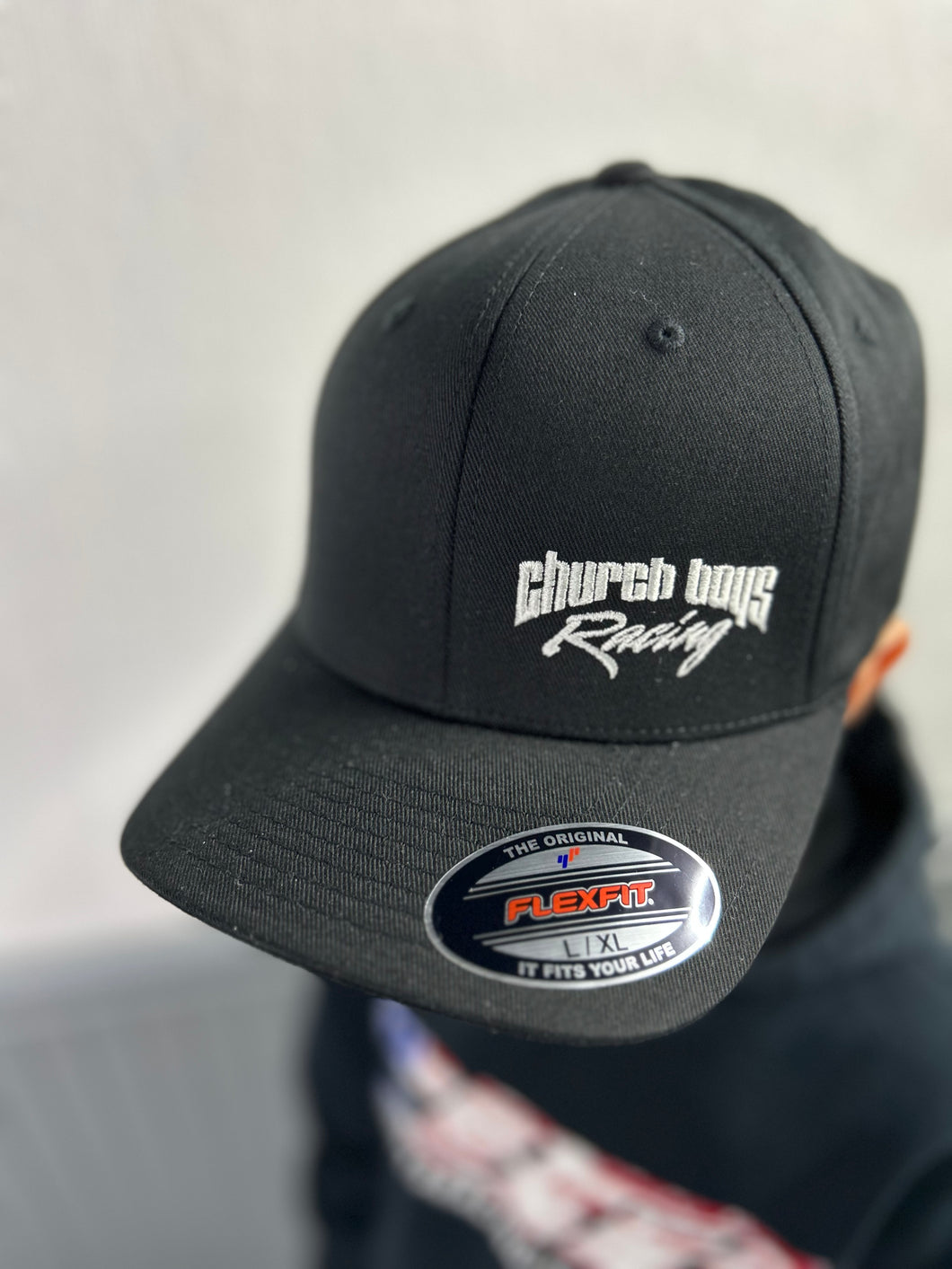 Church Boys Racing Logo Flexfit Cap Black