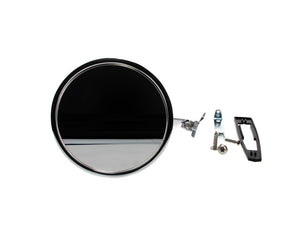 Outside Door Mirror - Round with Bowtie - 66-67 Chevy II Nova
