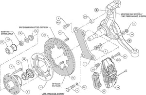Wilwood 6 Pistion Caliper 12" Rotor Black/Red  (Stock Spindle)